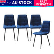 Levede 4x Dining Chairs Kitchen Velvet Blue-2006732723590402056