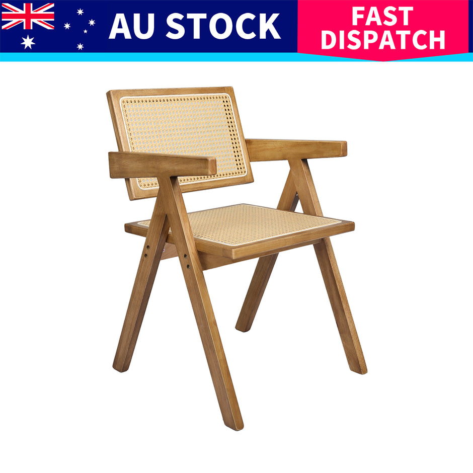 Levede 8x Dining Chair Solid Wood Rattan-2006732729751834632