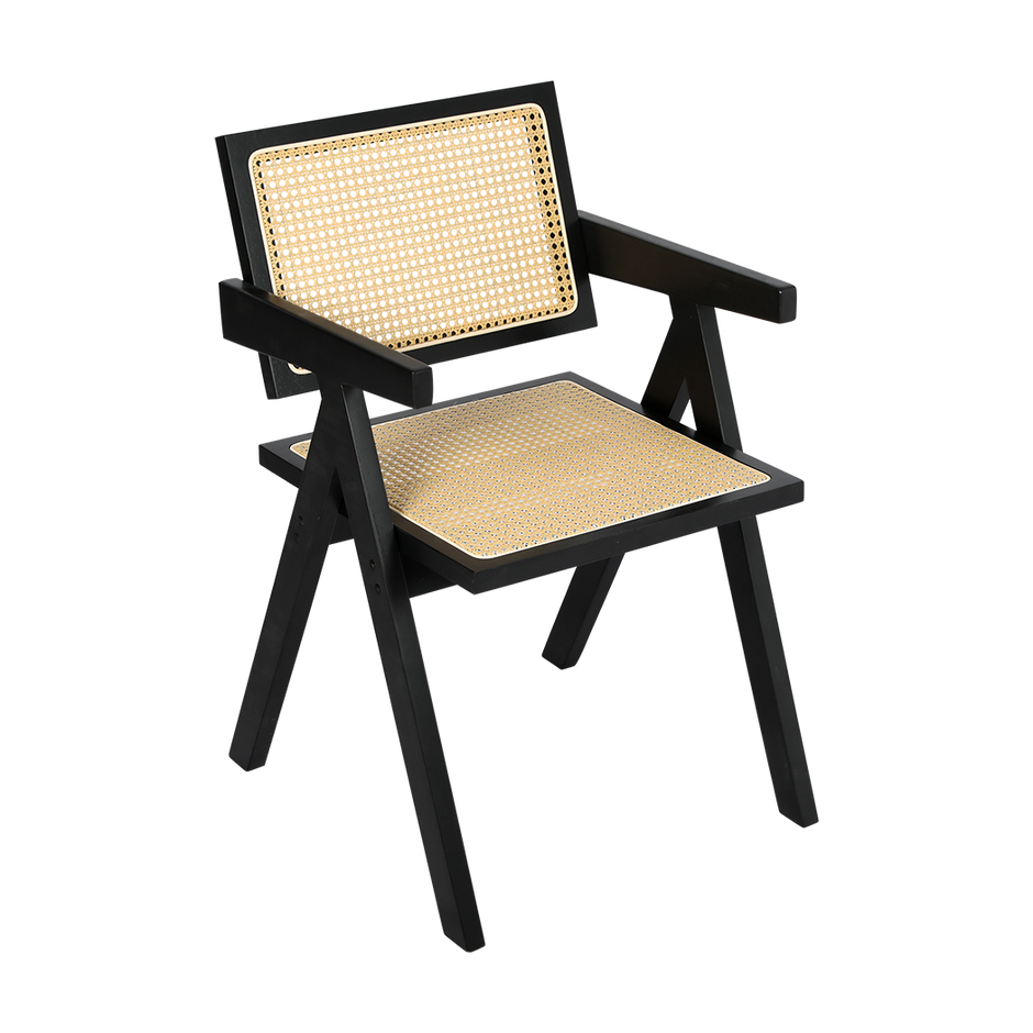 Levede 8x Black Wicker Armchair Dining Chair-2018816935046811656