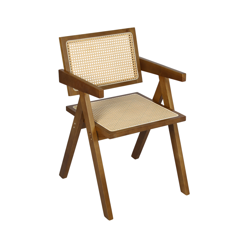 Levede 6x Walnut Wicker Armchair Dining Chair-2018816934186979336