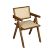 Levede 8x Walnut Wicker Armchair Dining Chair-2018816940583292936