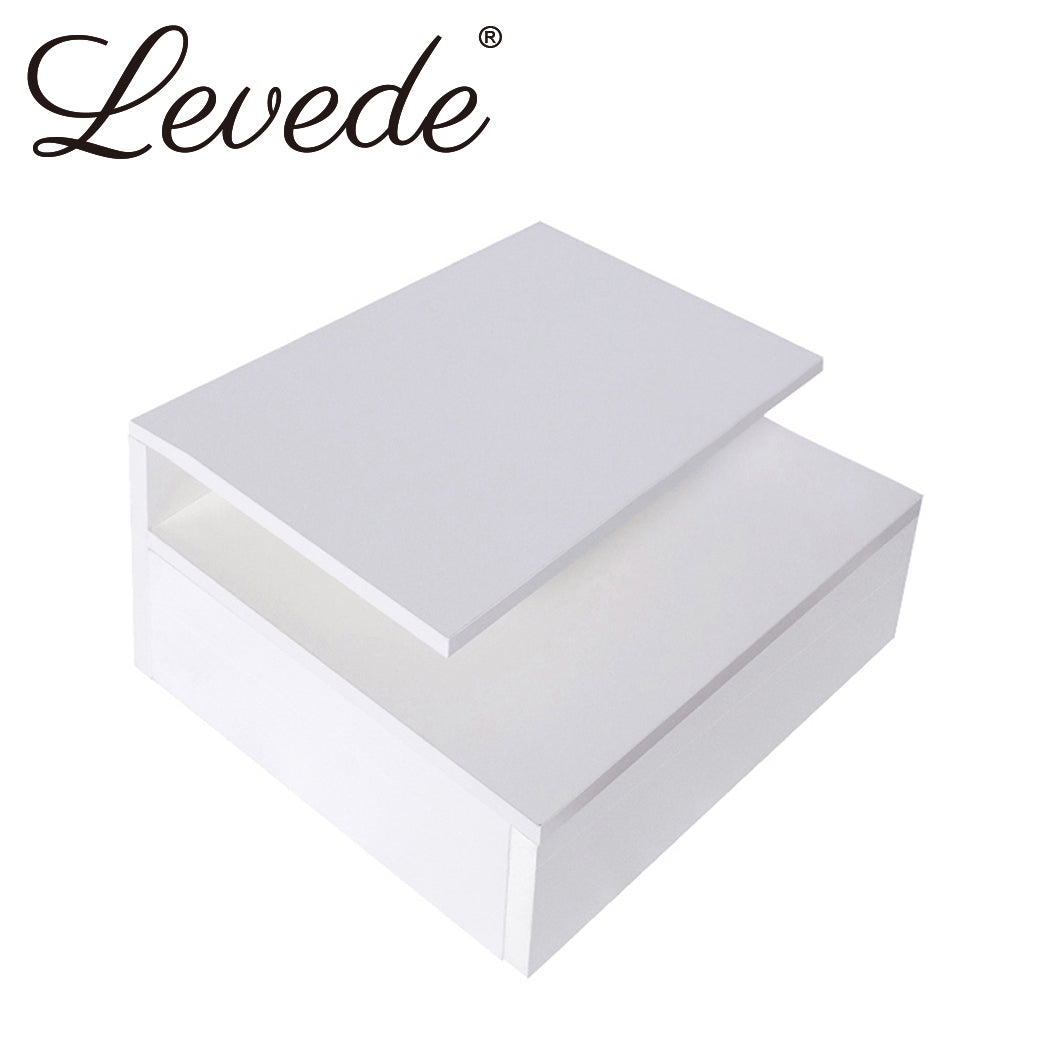 Levede 2x Bedside Tables Side Table White-2018816803966423040