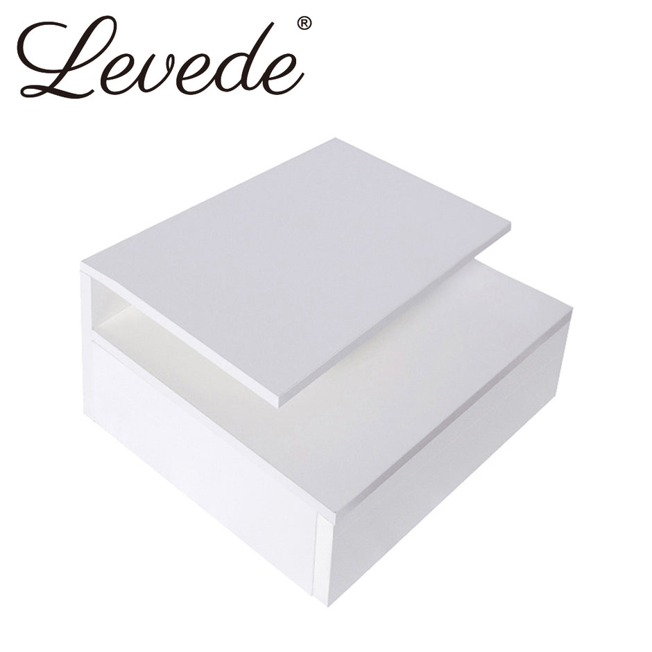 Levede 2x Bedside Tables Side Table White-2018816803966423040