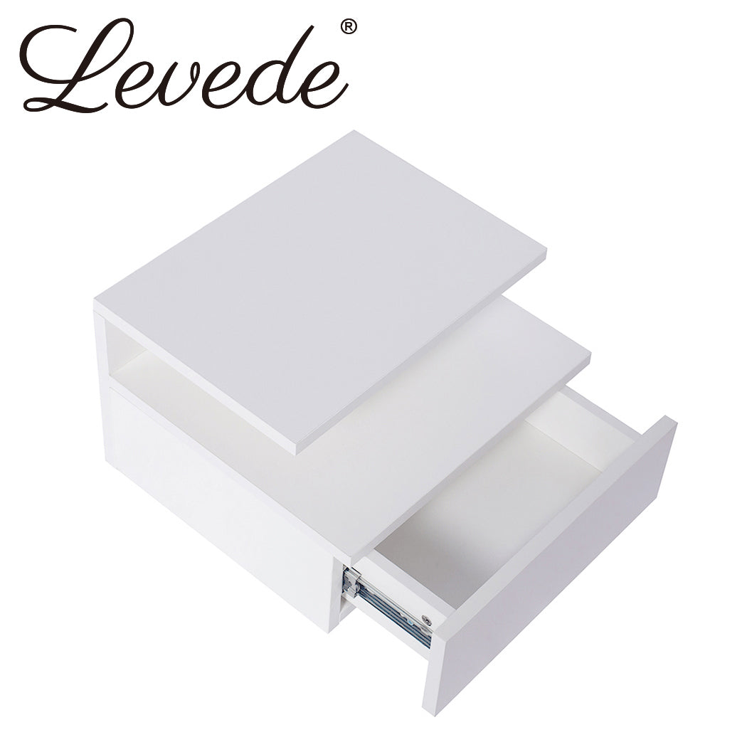 Levede 2x Bedside Tables Side Table White-2018816803966423041