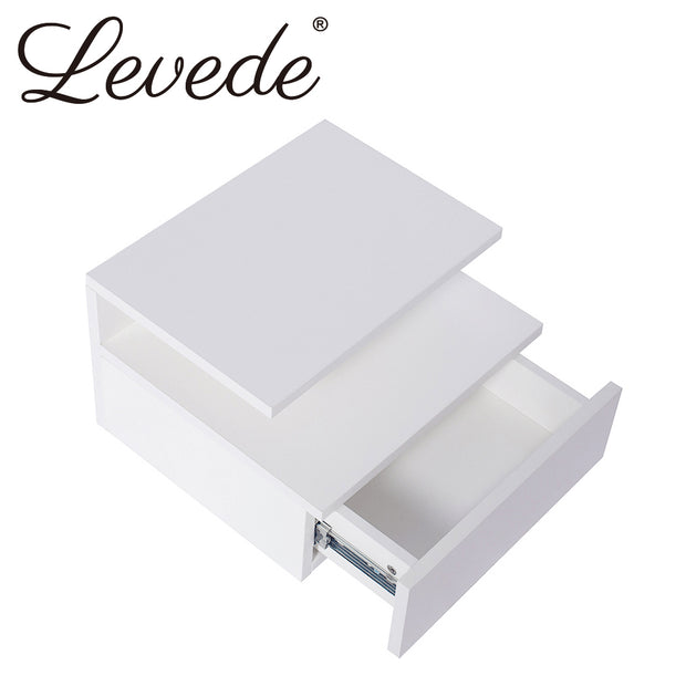 Levede 2x Bedside Tables Side Table White-2018816803966423041