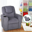 Keezi Kids Recliner Chair Linen Soft Sofa Lounge Couch Children Armchair Grey