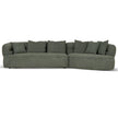 CLC10083-KJ Right Chaise Sofa - Coral Dark Green
