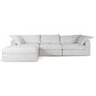 CLC10105-KSO 3 Seater Chaise Sofa - Pebble Beige