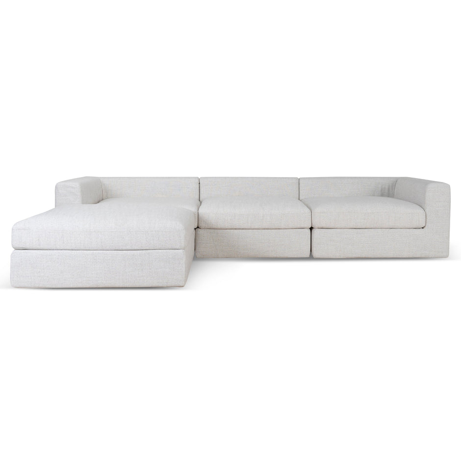CLC10105-KSO 3 Seater Chaise Sofa - Pebble Beige