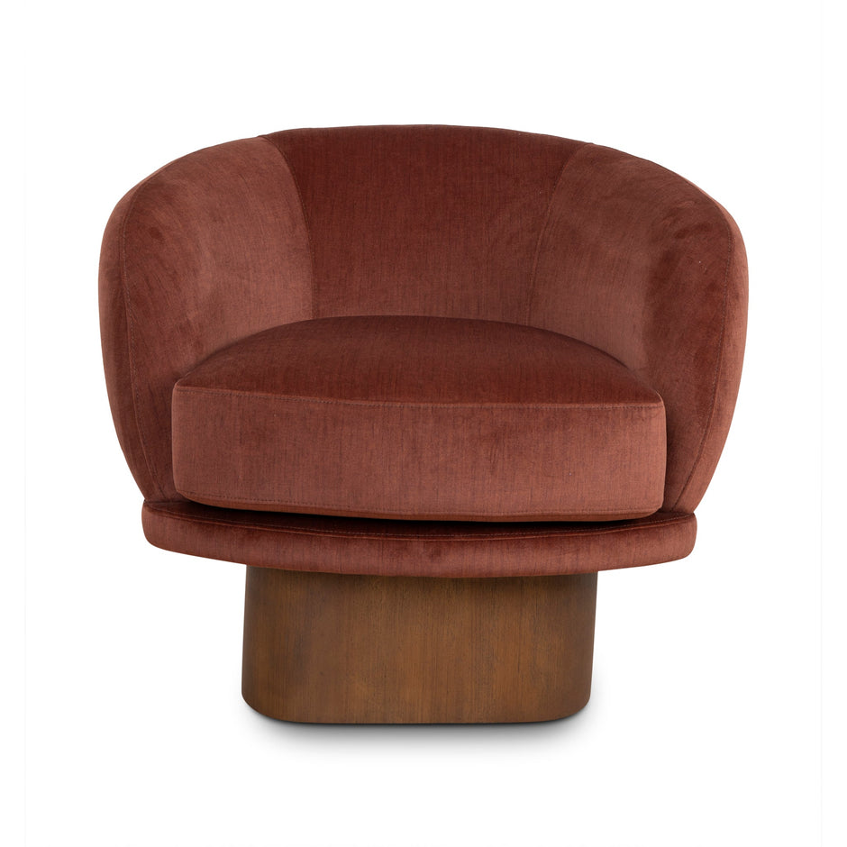 CLC10158-CA Fabric Swivel Armchair - Soft Rust