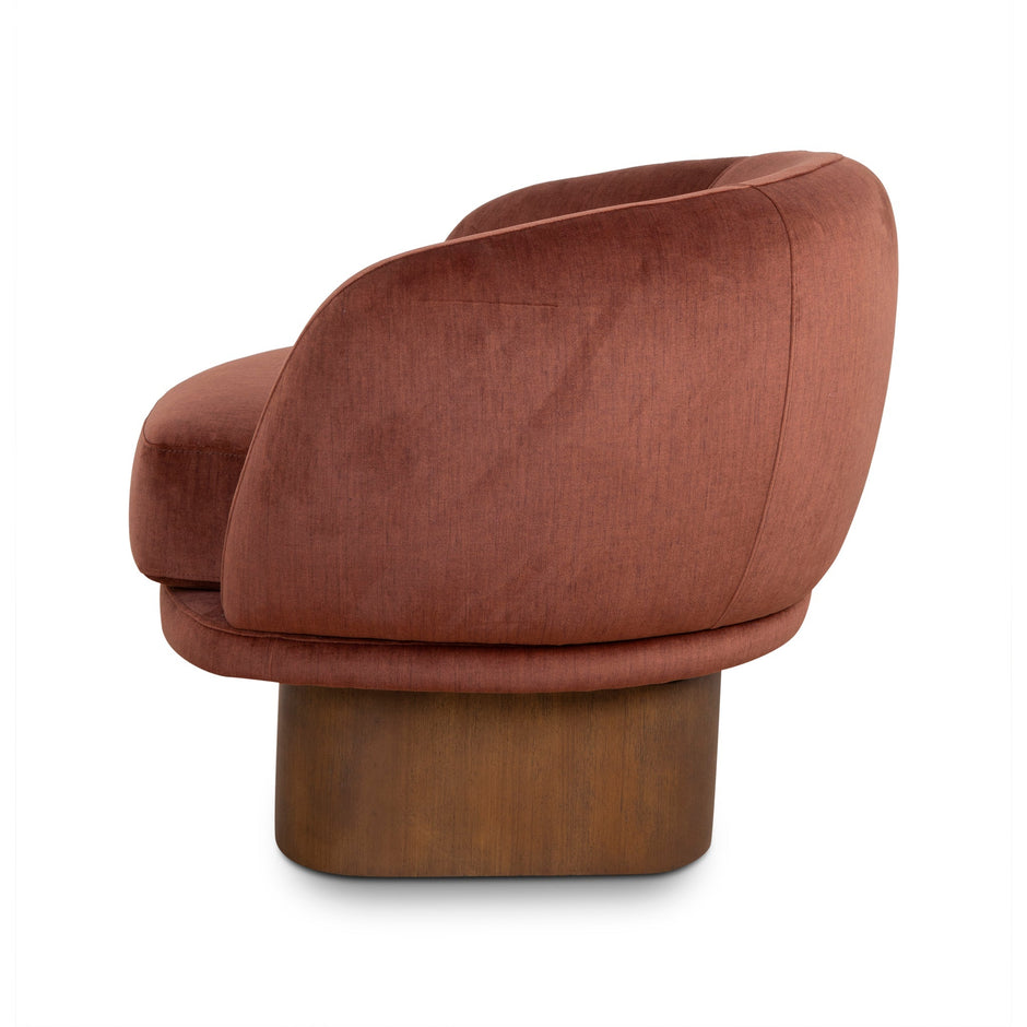 CLC10467-CA Fabric Swivel Armchair - Burnt Brown