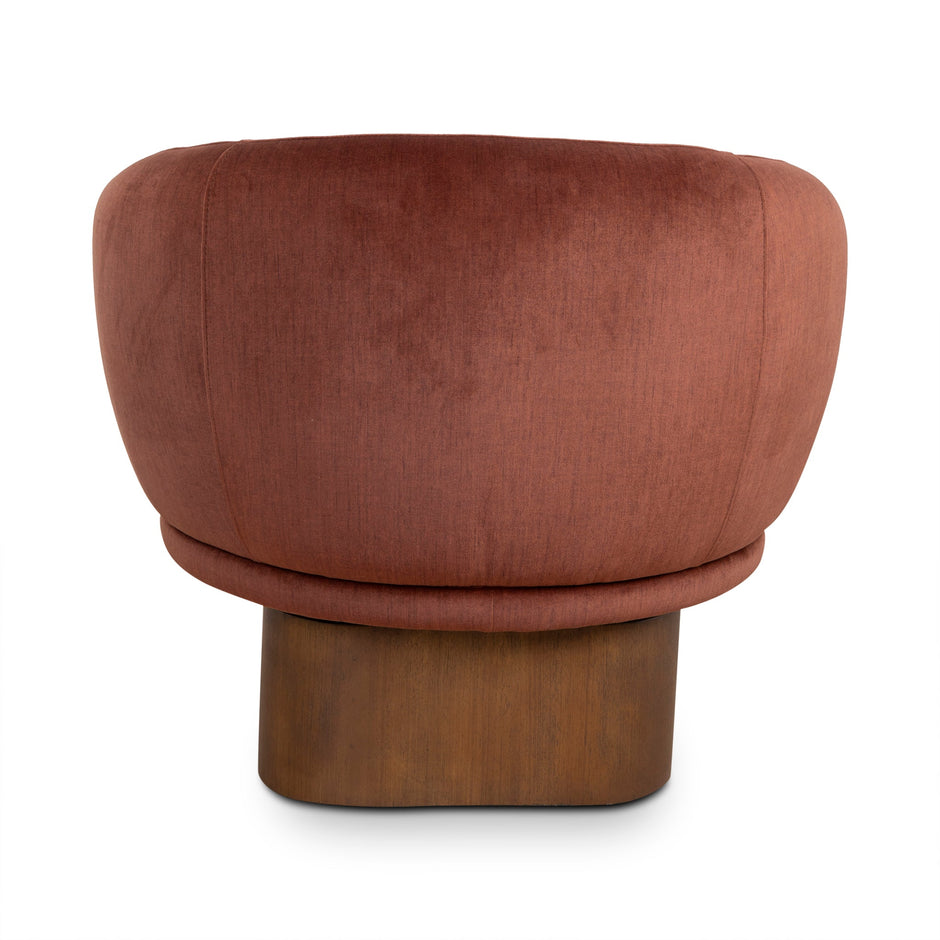 CLC10467-CA Fabric Swivel Armchair - Burnt Brown