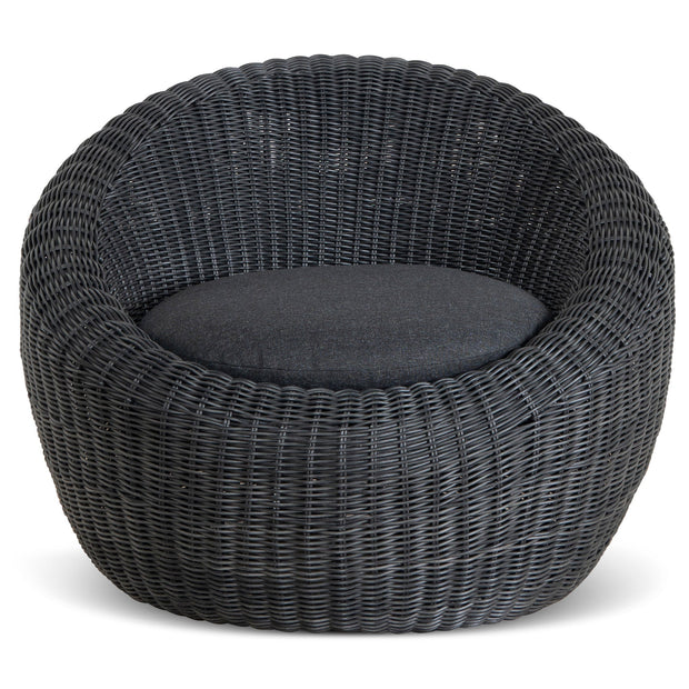 CLC10163-EM Outdoor Lounge Chair - Full Black