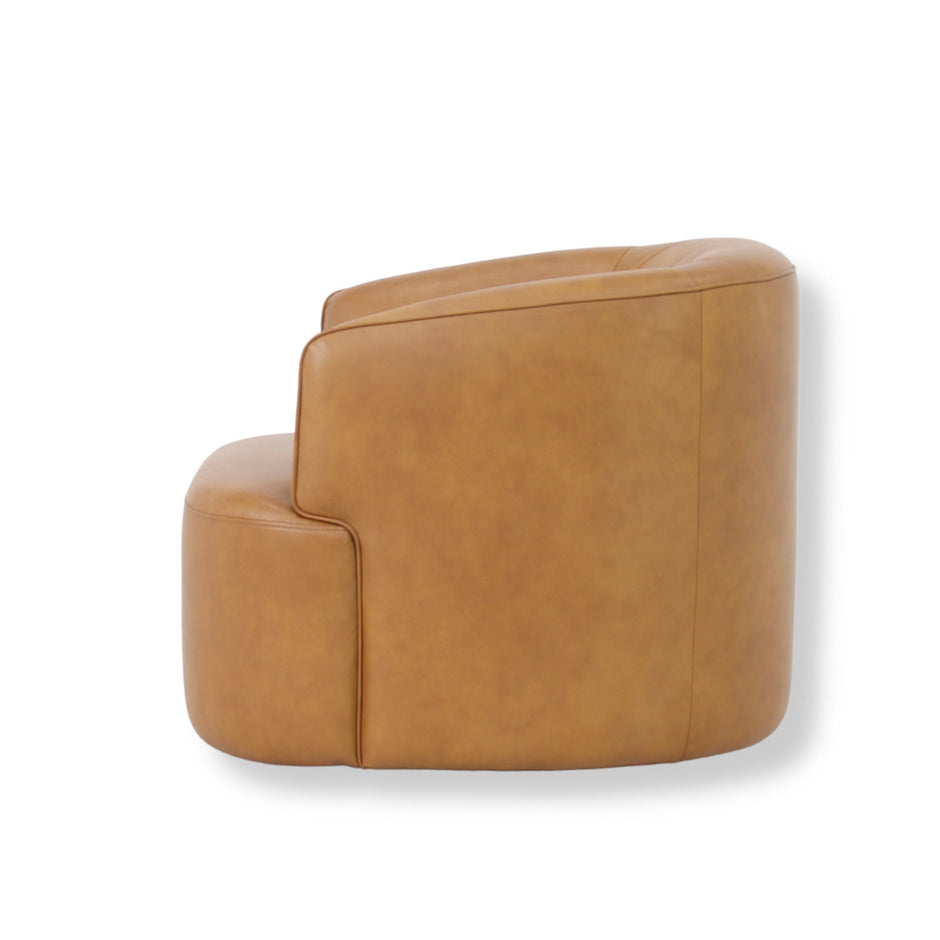 CLC10846-NV Swivel Armchair - Amber Tan Leather