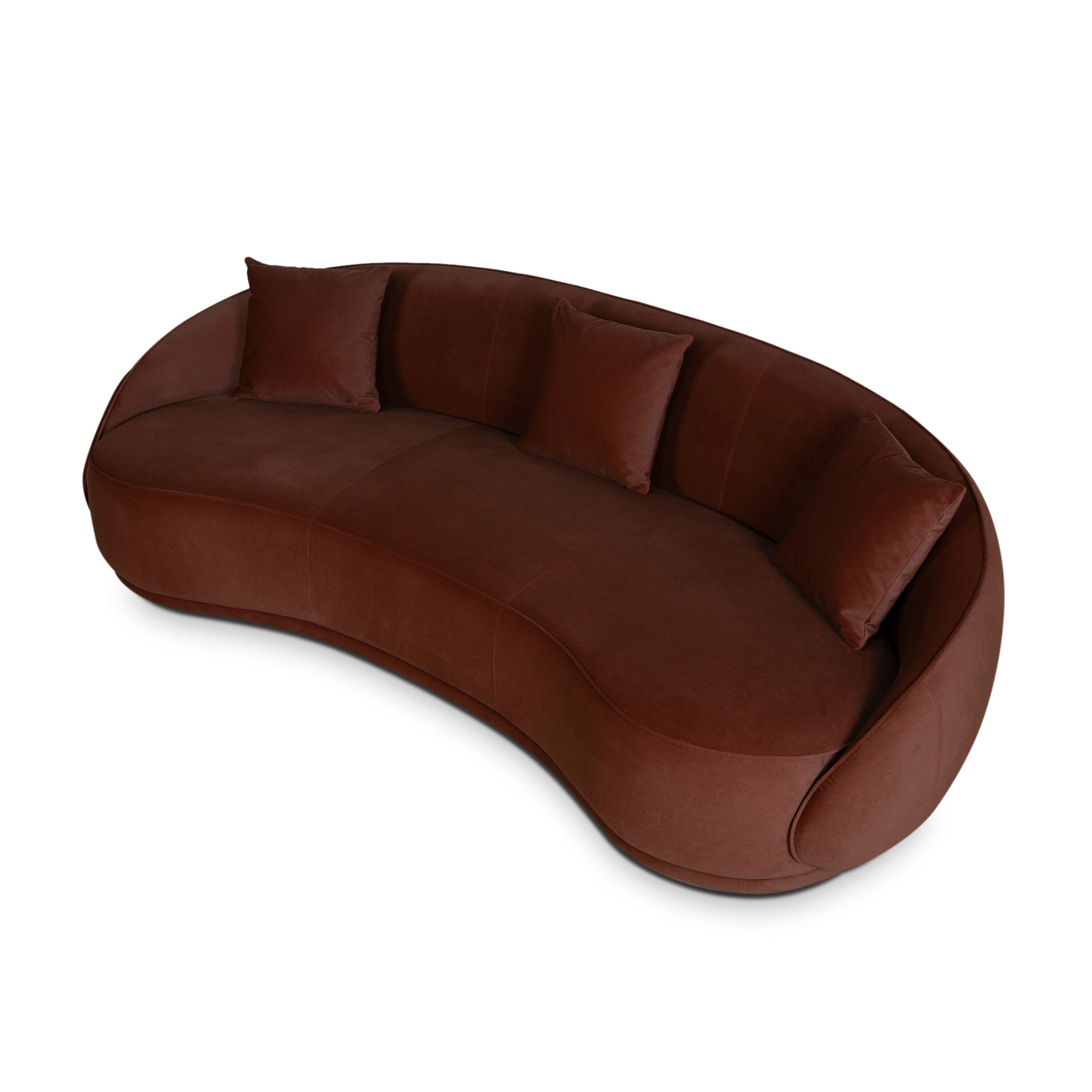 CLC10847-FS 4 Seater Fabric Sofa - Burnt Brown