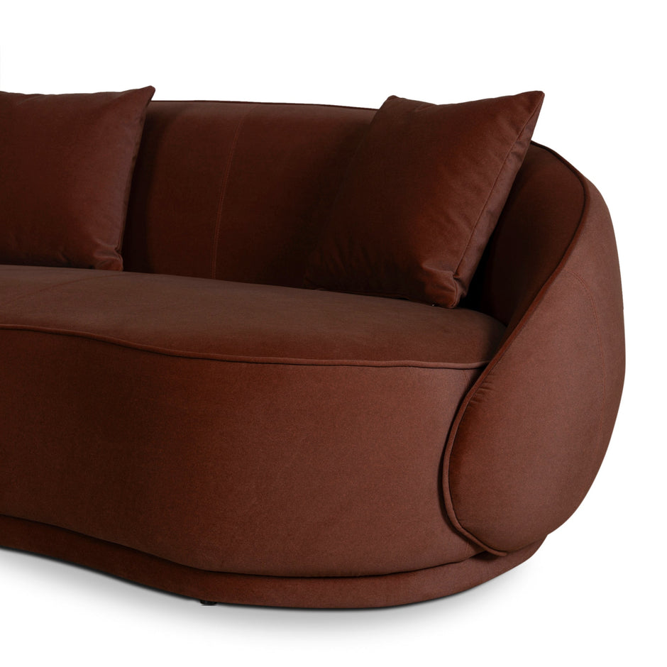 CLC10847-FS 4 Seater Fabric Sofa - Burnt Brown