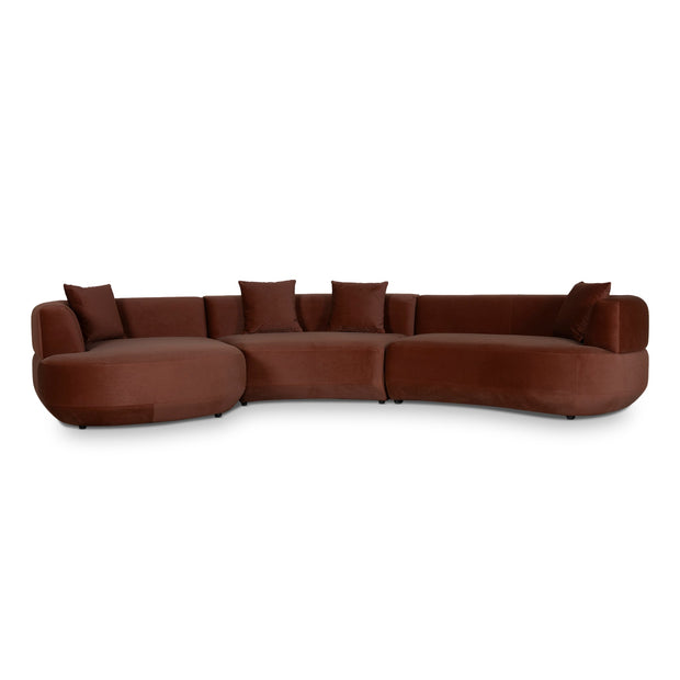 CLC10850-FS Modular Left Chaise Sofa - Burnt Brown