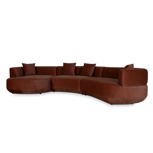 CLC10850-FS Modular Left Chaise Sofa - Burnt Brown
