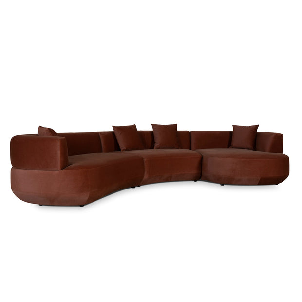 CLC10849-FS Modular Right Chaise Sofa - Burnt Brown