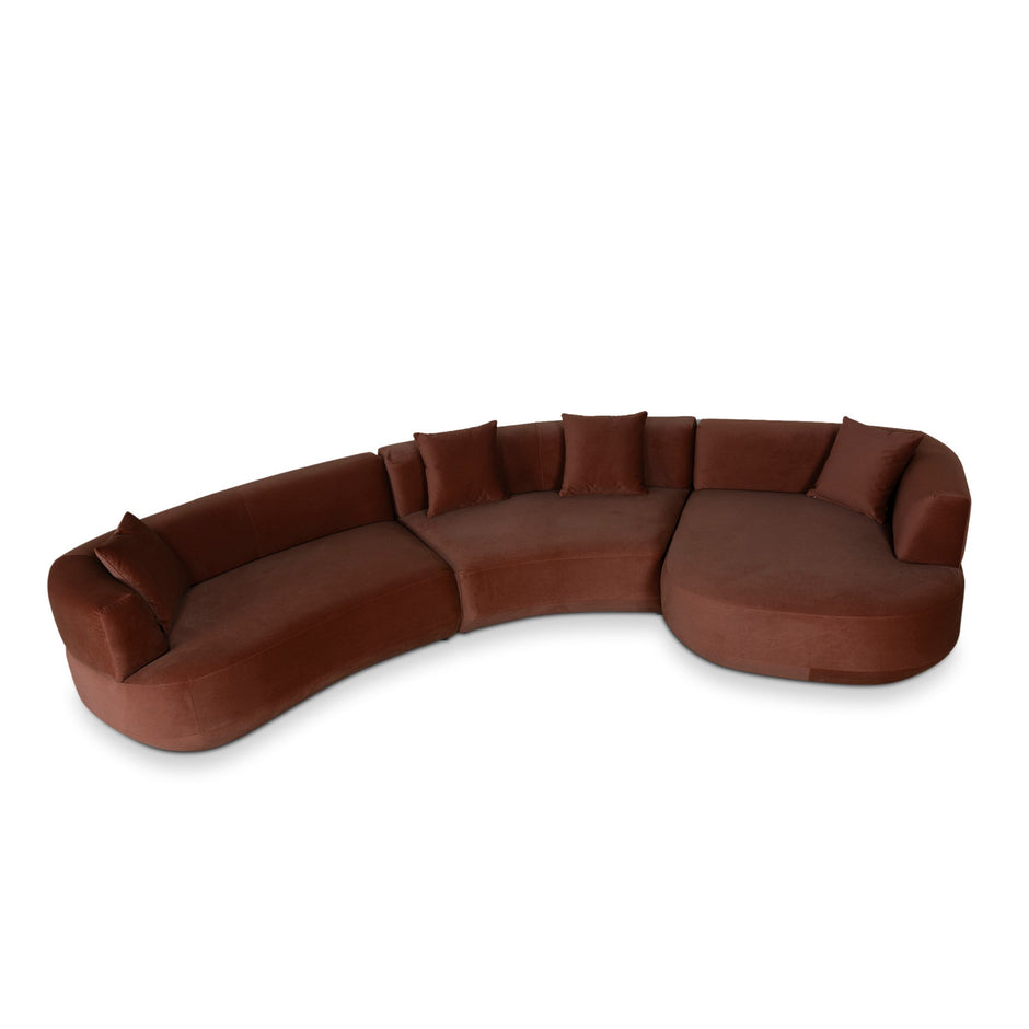 CLC10849-FS Modular Right Chaise Sofa - Burnt Brown