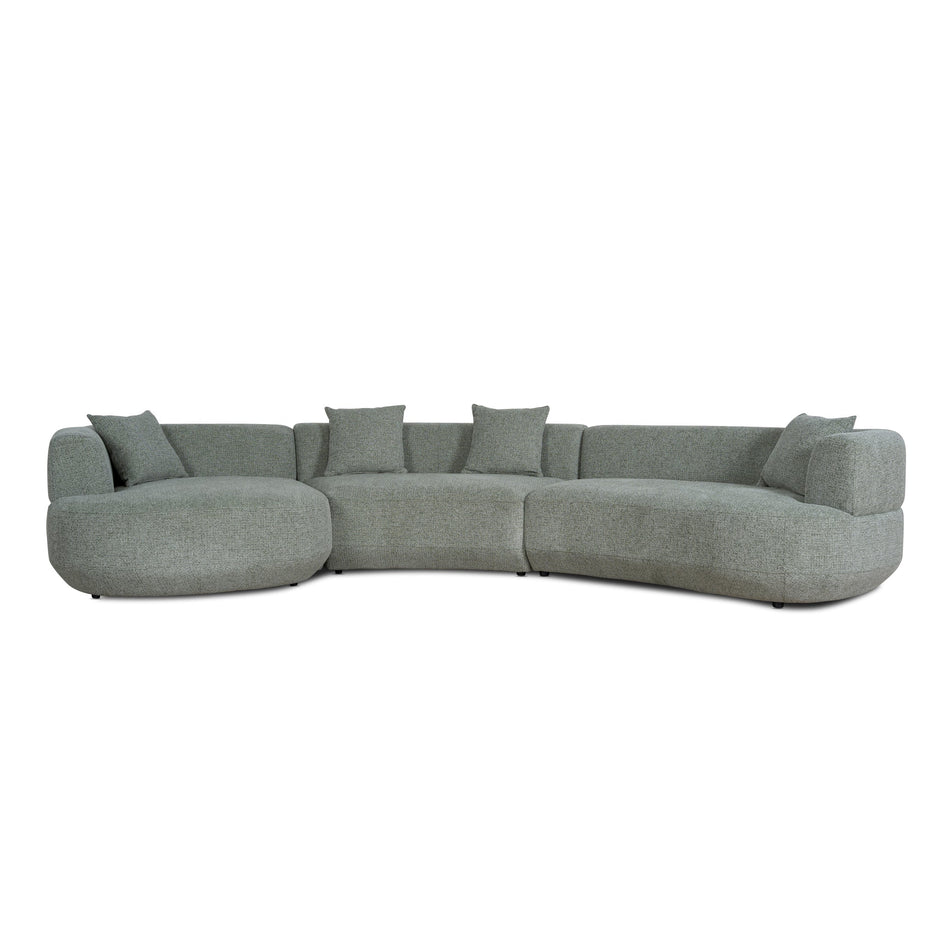 CLC10853-FS Modular Left Chaise Sofa - Coral Light Green