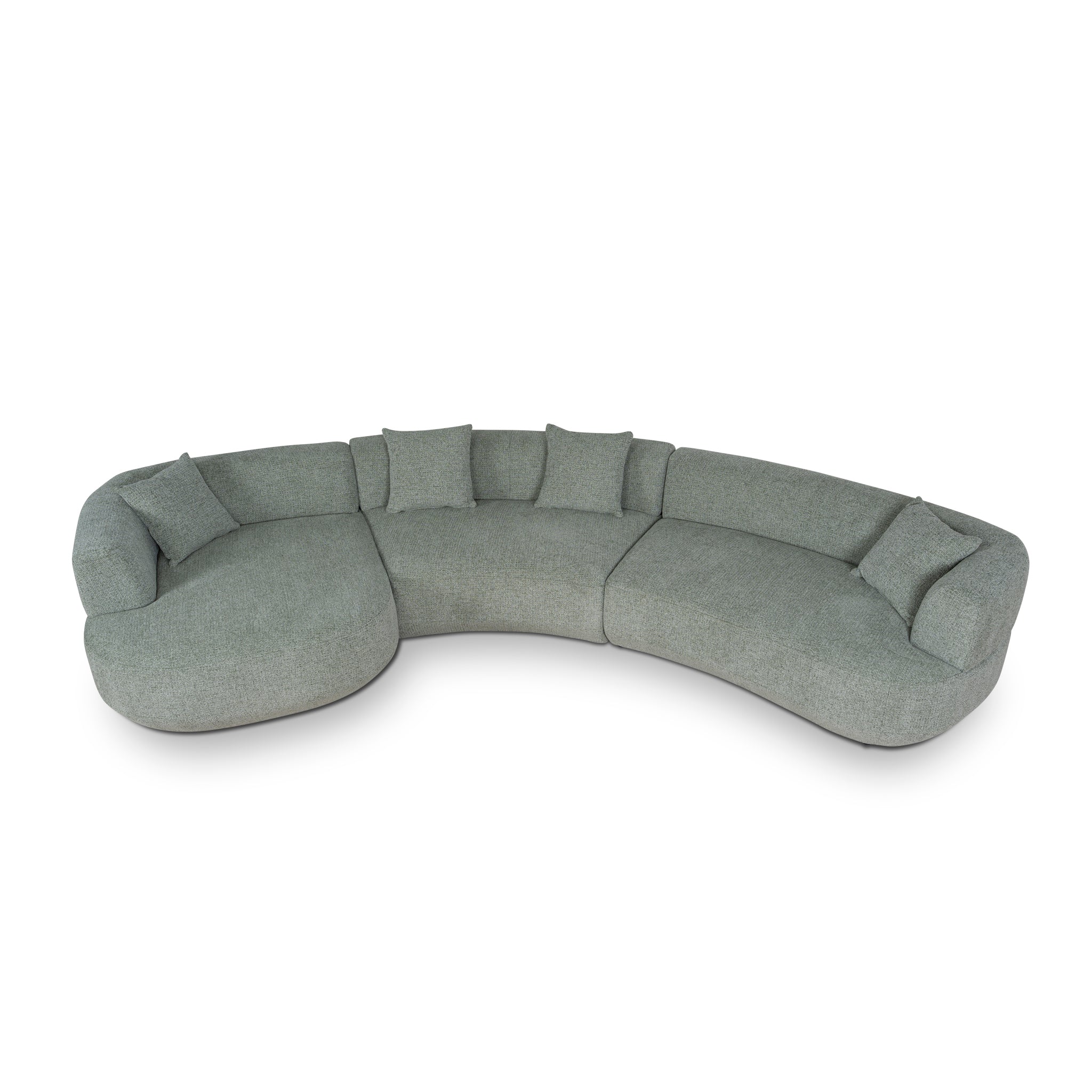 CLC10853-FS Modular Left Chaise Sofa - Coral Light Green