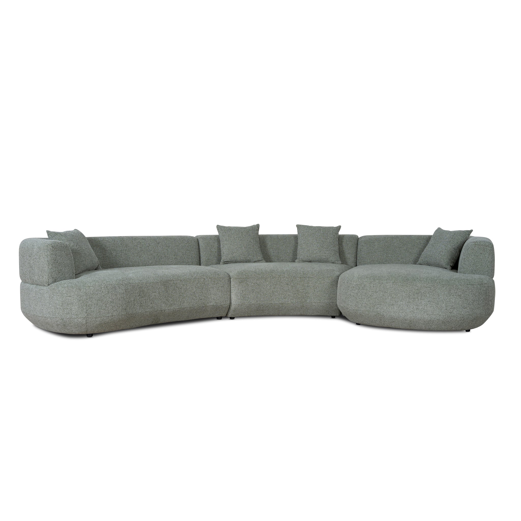 CLC10854-FS Modular Right Chaise Sofa - Coral Light Green