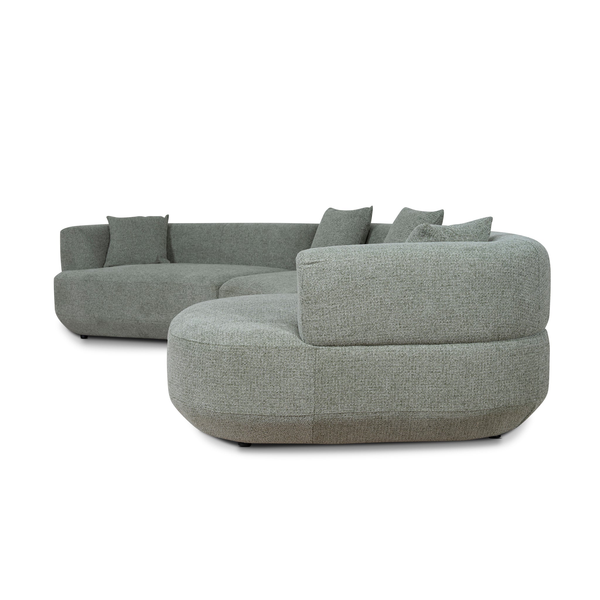 CLC10854-FS Modular Right Chaise Sofa - Coral Light Green