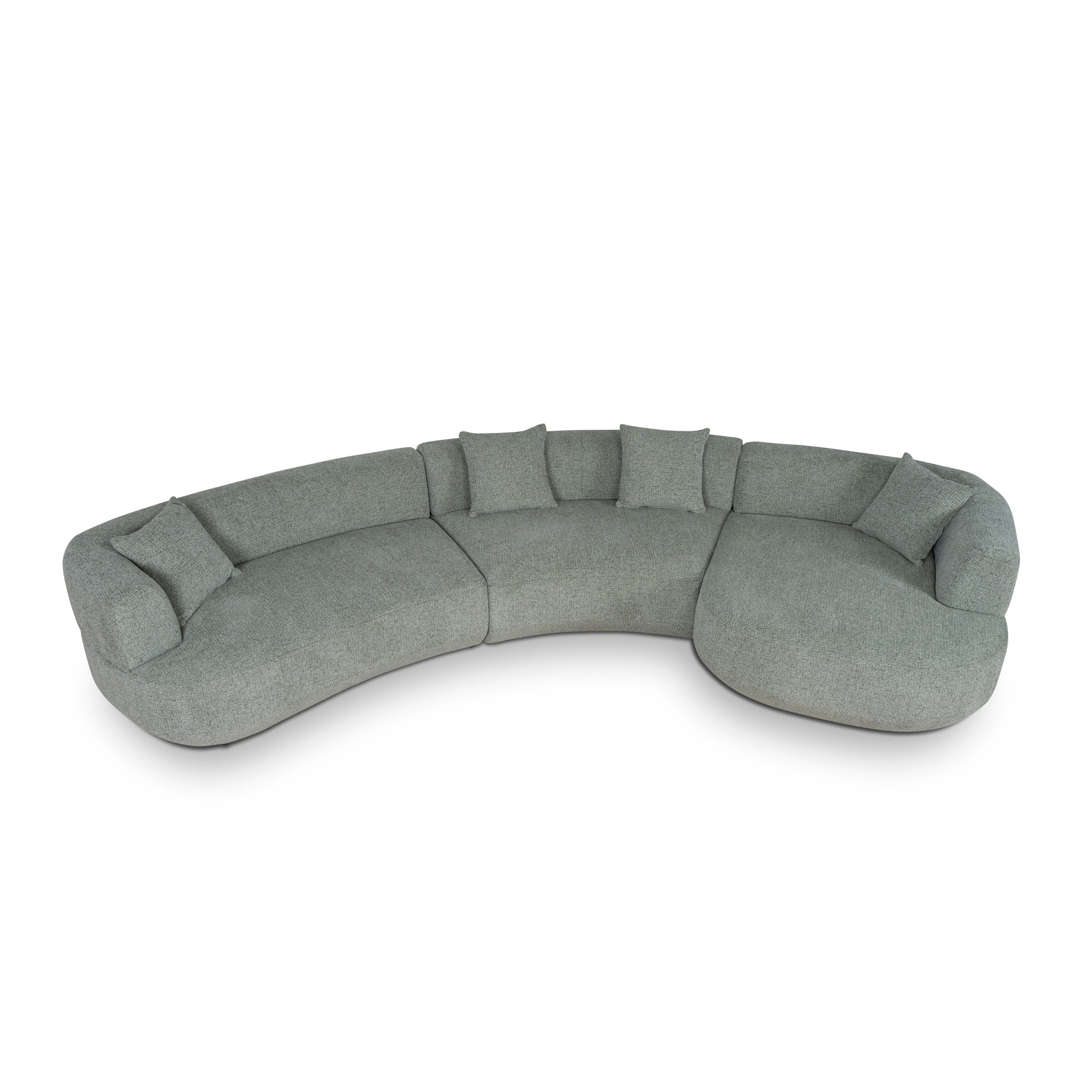 CLC10854-FS Modular Right Chaise Sofa - Coral Light Green