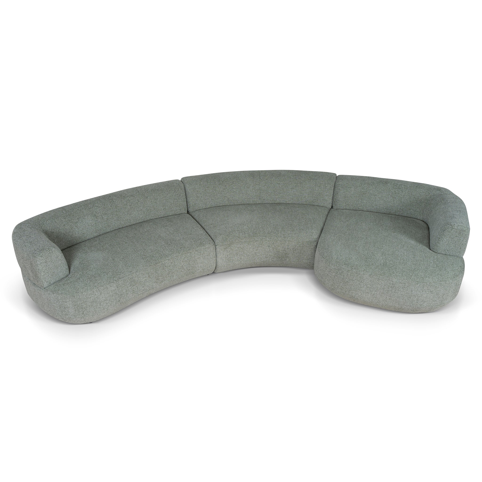 CLC10854-FS Modular Right Chaise Sofa - Coral Light Green