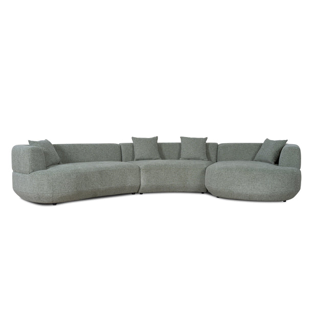 CLC10854-FS Modular Right Chaise Sofa - Coral Light Green