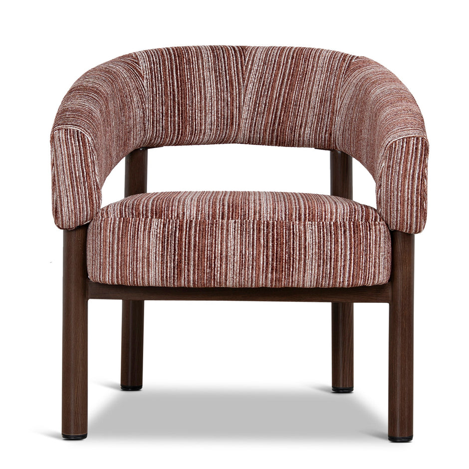 CLC12435-CI Walnut Armchair - Burgundy Stripe