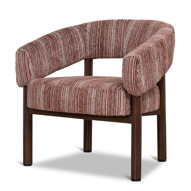 CLC12435-CI Walnut Armchair - Burgundy Stripe