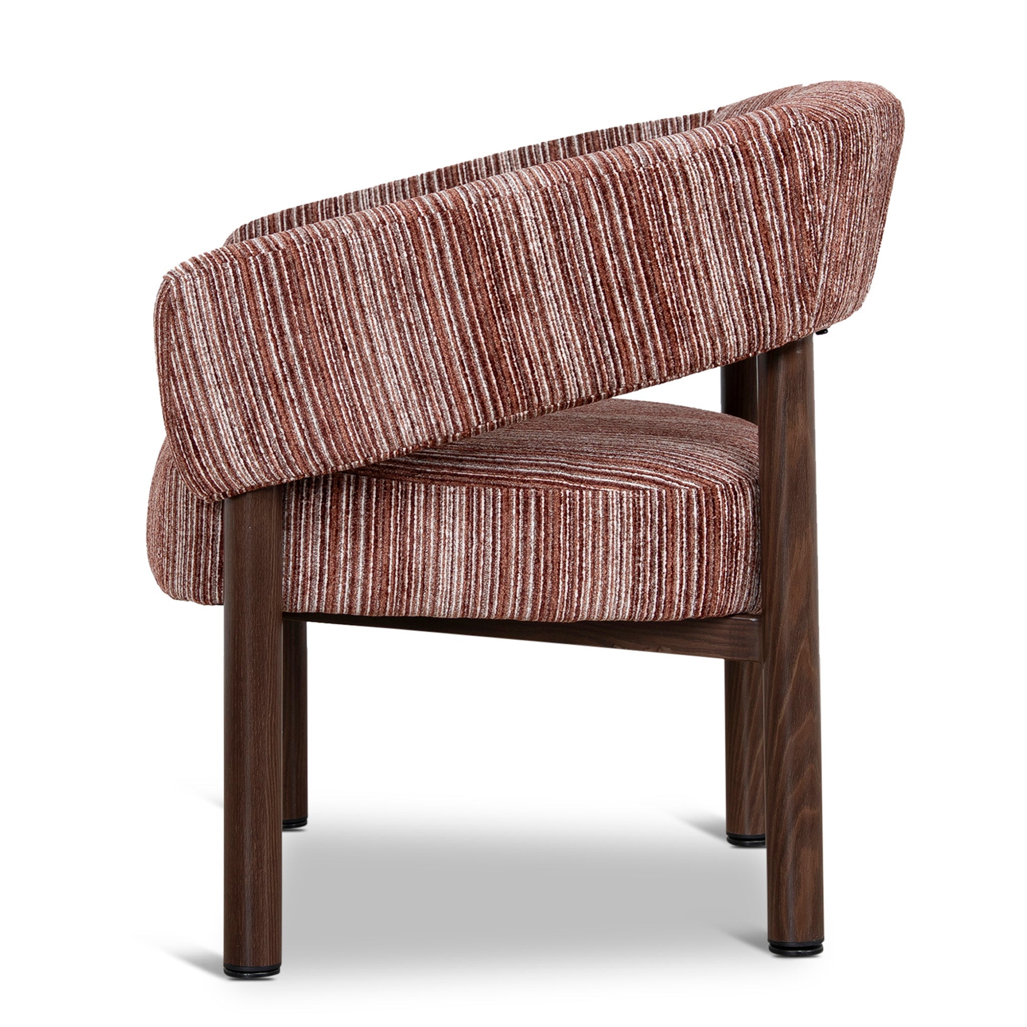CLC12435-CI Walnut Armchair - Burgundy Stripe