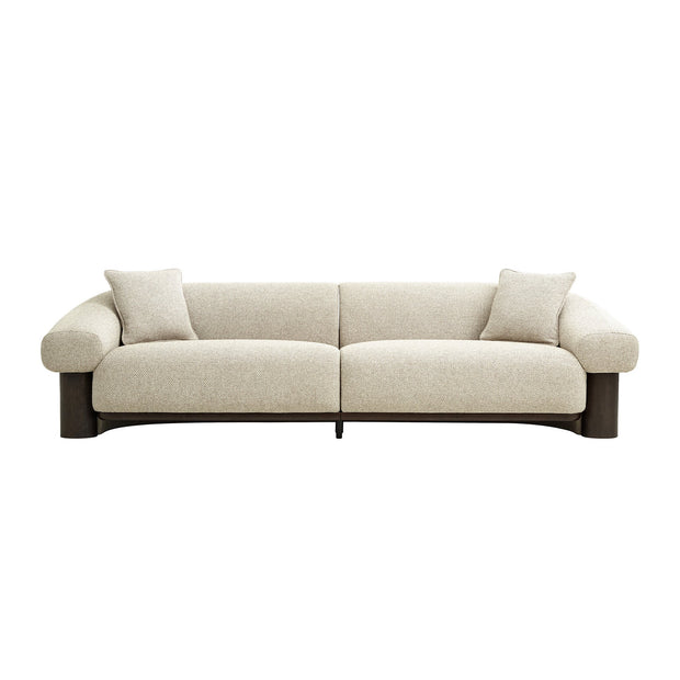 CLC12574-IG Dark Brown 3 Seater Sofa - Soft Beige
