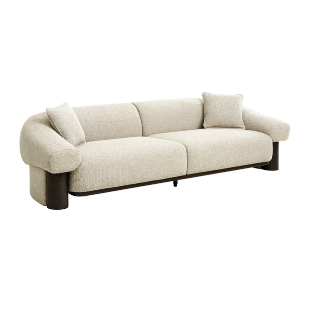 CLC12574-IG Dark Brown 3 Seater Sofa - Soft Beige