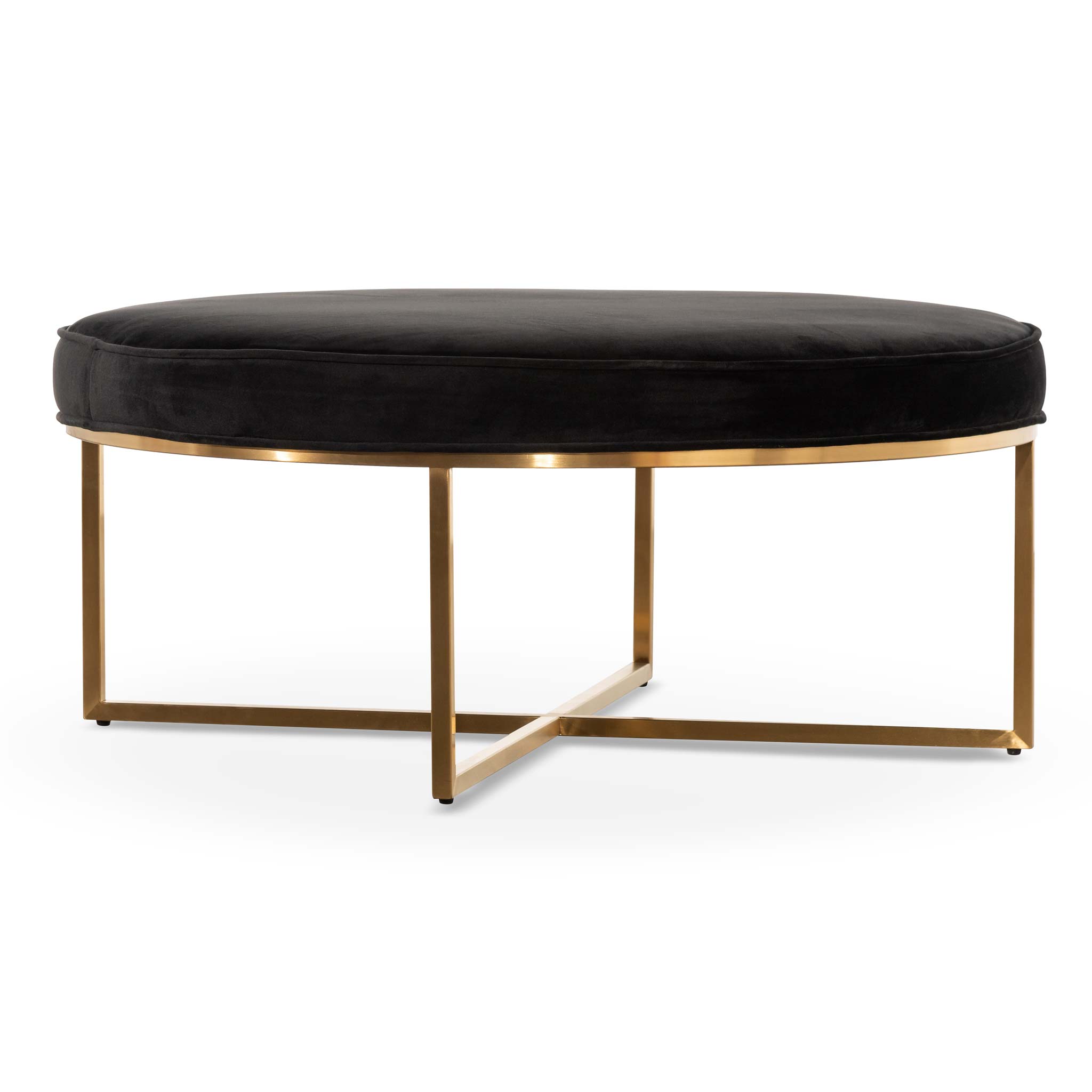 CLC6627-BS 100cmx46cm Ottoman - Black Velvet