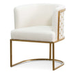 CLC6673-BS Daisy White Boucle Lounge Chair - Brushed Gold