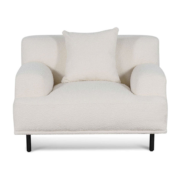 CLC6690-CA Armchair - Ivory White Boucle with Black Legs - Last one