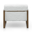 CLC8064-NI White Fur Armchair - Antique Golden Frame