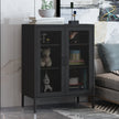 Levede Storage Cabinet Steel Kitchen Black-2006733266635329543
