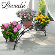 2X Plant Stand Outdoor Indoor Metal Black-2006732927077060614