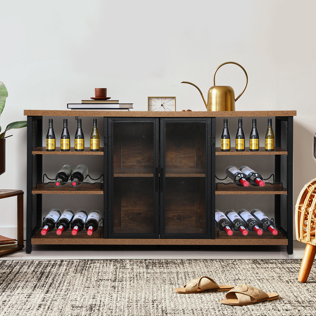 Levede Bar Cabinet Buffet Sideboard Walnut-2018816921222385670