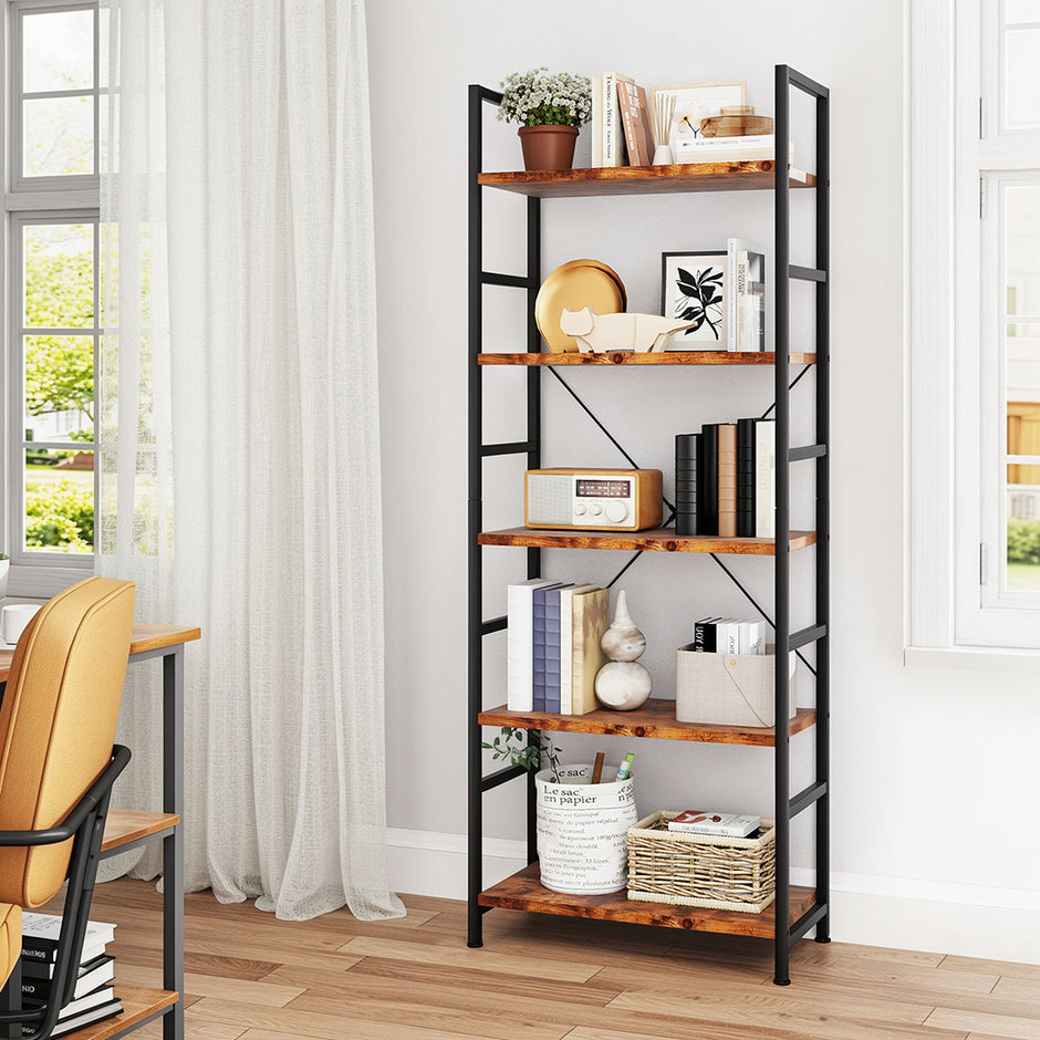 Levede 5-Tier Industrial Bookshelf Bookcase 157.5cm-2018816805212131334