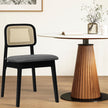 Levede 2x Dining Chair Wood Rattan Armless Black-2006732686818938886