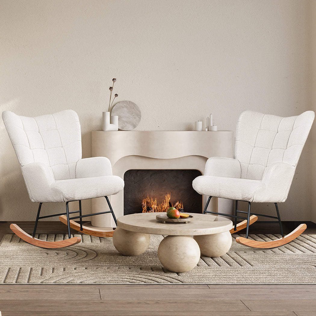 Levede Fleece Rocking Chair-2018816903203655686