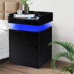 Levede Bedside Table USB Charger Outlet RGB Black-2006732841714585607