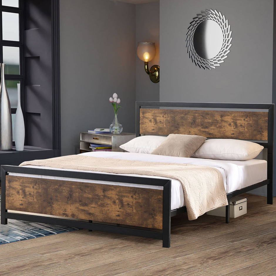 Levede Metal Bed Frame Mattress Base Double-2006733225120108551