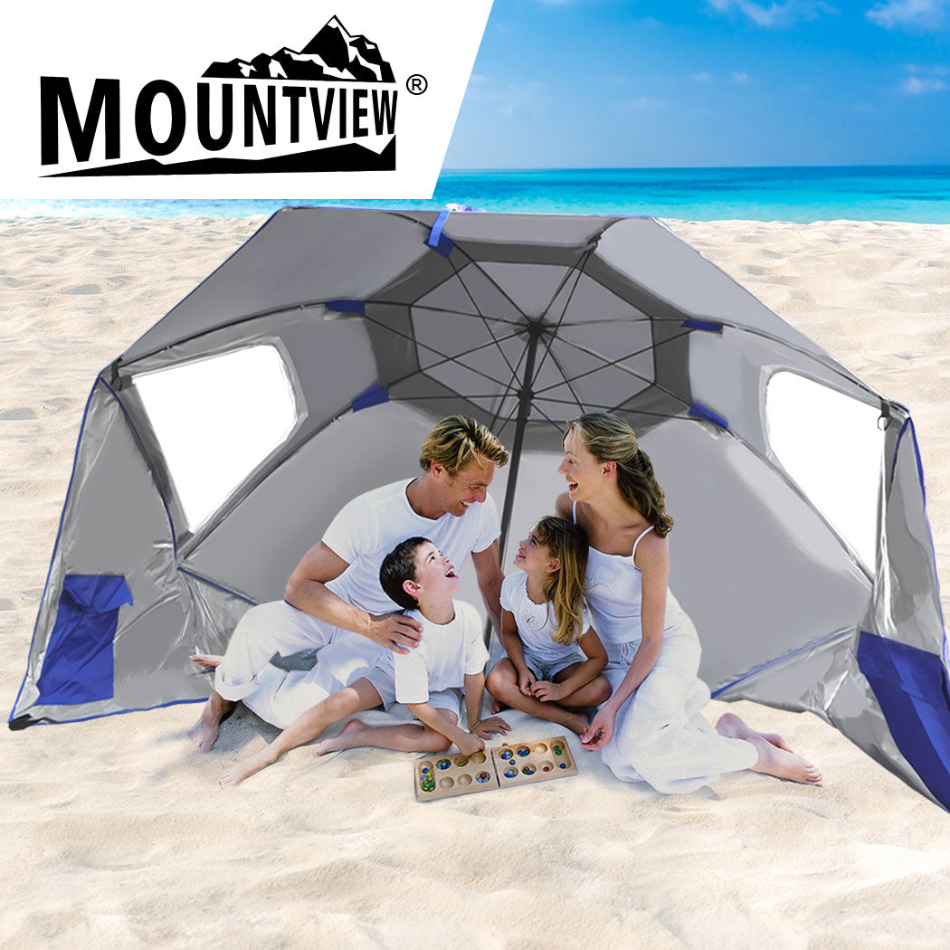Mountview Beach Umbrella Outdoor Umbrellas Blue 2.13M-2018816743174180870