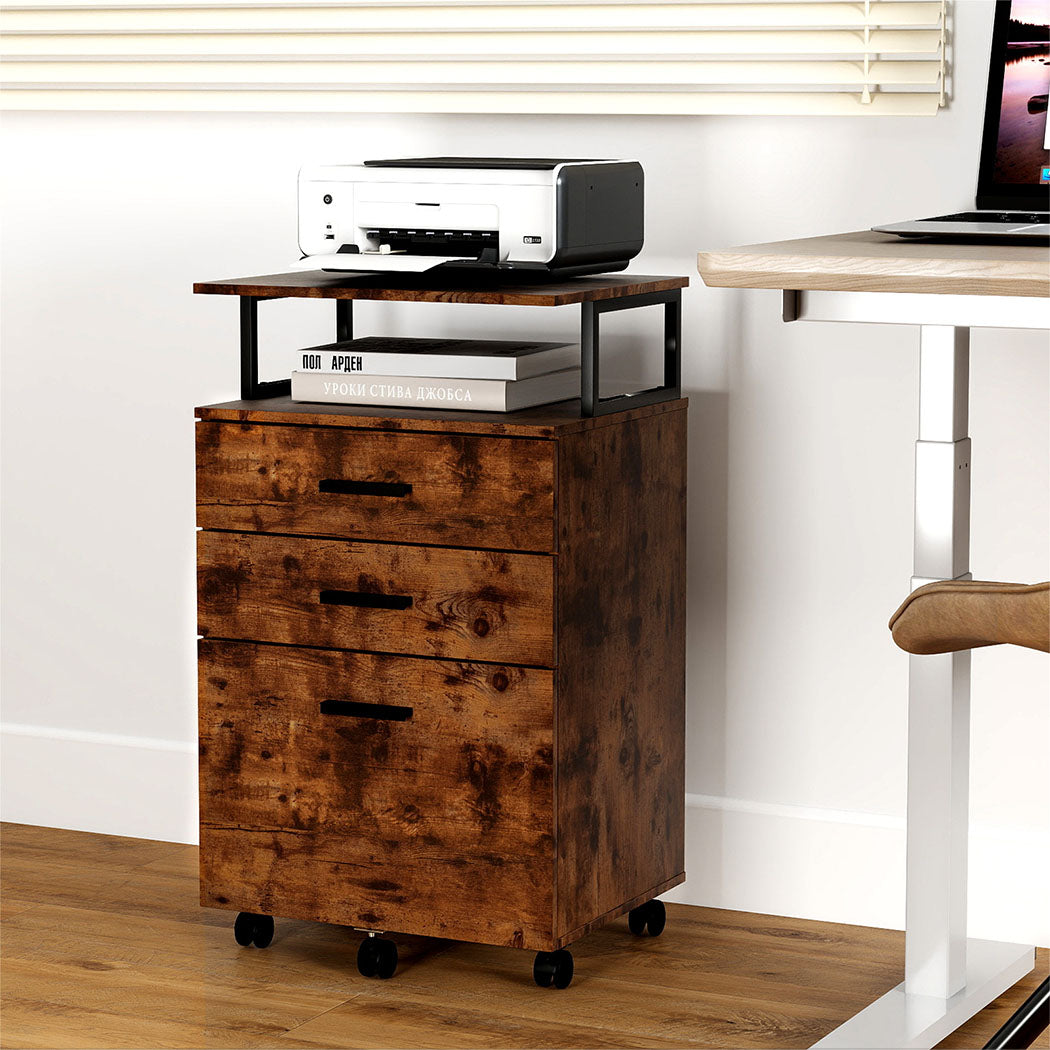 Levede Mobile File Cabinet 3 Drawers Home Office Desk-2006732762572263430